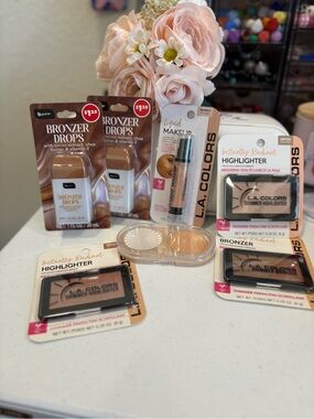 b pure Colors Bronzer Drops &  L.A. Colors Highlighters Set in Brown and Gold
